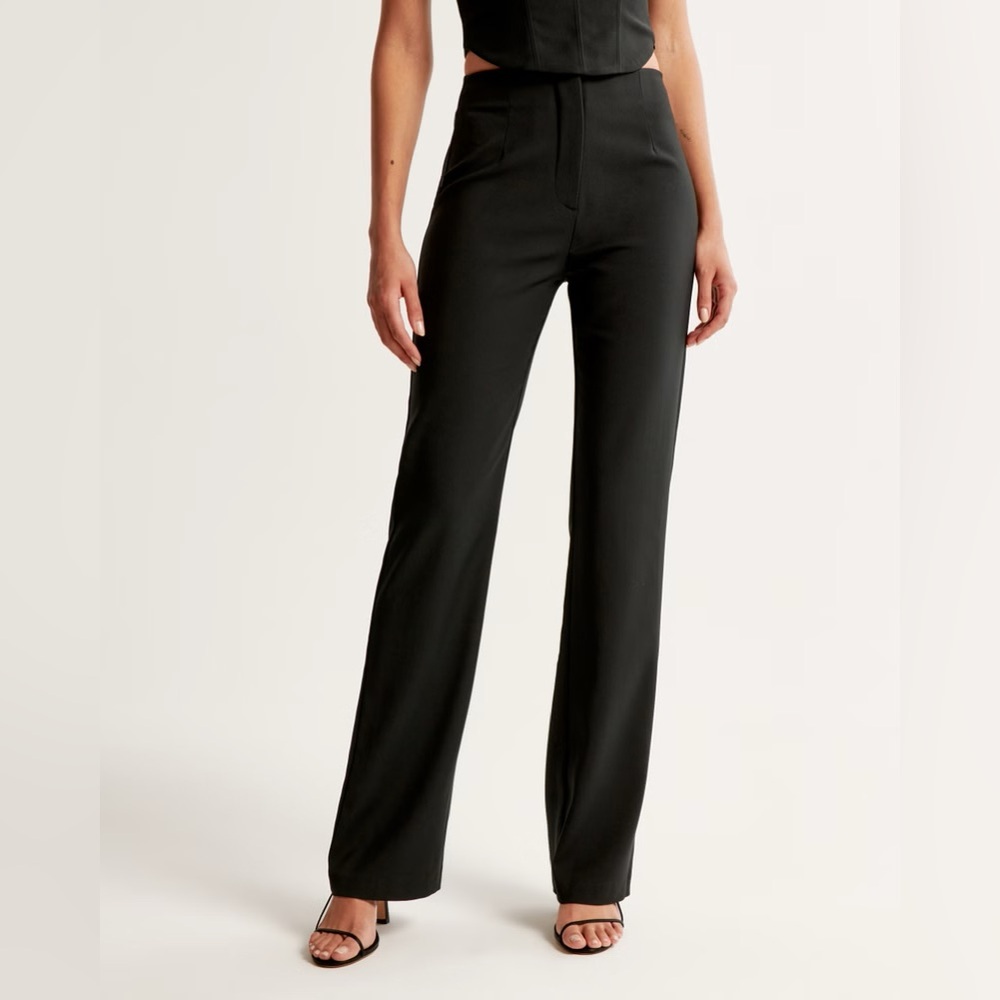 Abercrombie & Fitch Black Ultra High-Rise Boot Cut Dress Pants